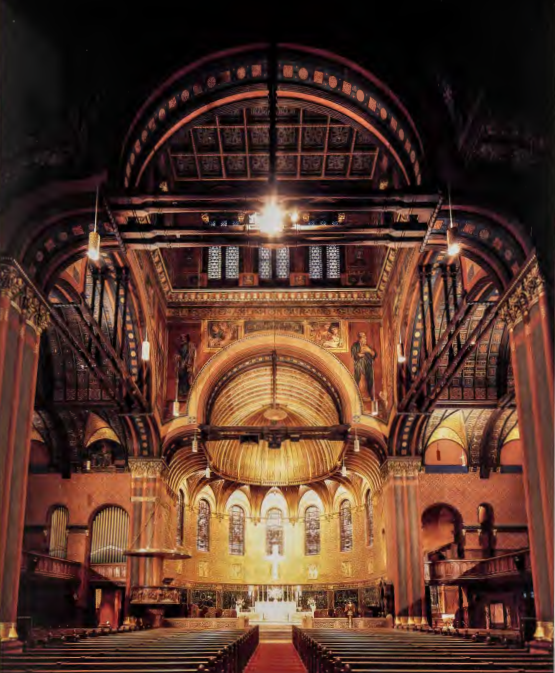 Figure 10.21: HENRY HOBSON RICHARDSON, Trinity Church, interior, Copley Square, Boston, Massachusetts, 1872-7.