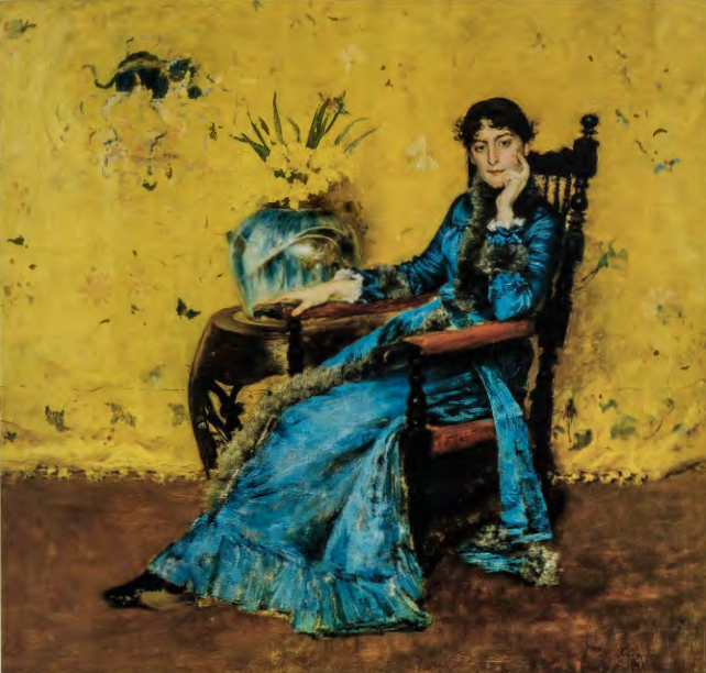 Figure 10.28: WILLIAM MERRITT CHASE, Miss Dora Wheeler, 1883. Oil on canvas, 62 x 65 in (159 x 165 cm). Cleveland Museum of Art, Ohio.