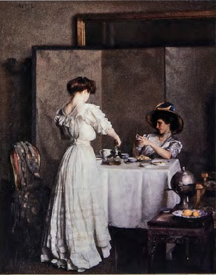 Figure 11.9: WILLIAM PAXTON, Tea Leaves, 1909. Oil on canvas, 36⅛ X 28¾ in (91.5 x 73 cm). Metropolitan Museum of Art, New York. Gift of George A. Hearn, 1910.