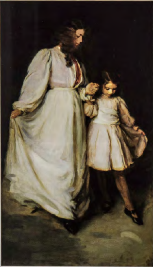 Figure 11.12: CECILIA BEAUX, Dorothea and Francesca, 1898. Oil on canvas, 80⅛ x 46 in (203.5 x II6.8 cm). Art Institute of Chicago, Illinois. A.A. Munger Collection, 1921.