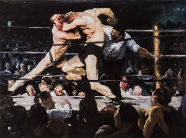 Figure 12.1: GEORGE BELLOWS, Stag at Sharkeys, 1909. Oil on canvas, 36¼ x 48¼ in (92.1 x 122.6 cm). Cleveland Museum of Art, Ohio. Hinman B. Hurlbut Collection.