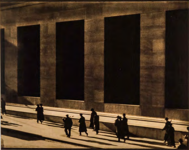 Figure 12.27: PAUL STRAND, Wall Street, 1915, originally published as New York in Camera Work, no. 48, October 1916, pl. 25. Photogravure, 11¼ x 7¾ in (28.5 x 19.6 cm). Canadian Centre for Architecture, Montreal.