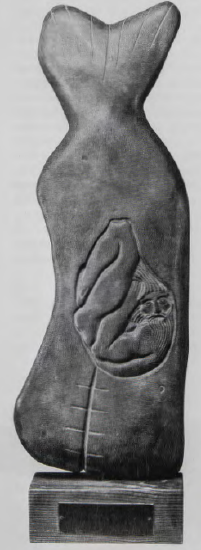 Figure 13.23: JOHN FLAN NAGAN,Jonah and the Whale: Rebirth Motif, 1937. Bluestone, 30½ in (77.4 cm) high. Virginia Museum of Fine Arts, Richmond, Virginia.