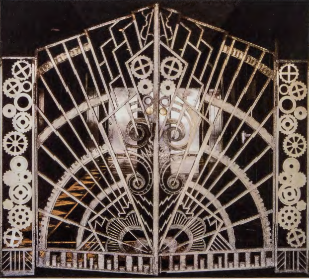 Figure 14.3: RENE CHAMBELLAN, Chanin Building (Executive suite entrance gates, 52nd floor), 1928. Wrought iron and bronze.