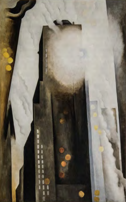 Figure 14.20: GEORGIA O'KEEFFE, The Shelton with Sunspots, New York, 1926. Oil on canvas, 48½ x 30¼ in (123.2 x 76.8 cm). Art Institute of Chicago, Illinois. Gift of Leigh H. Block.