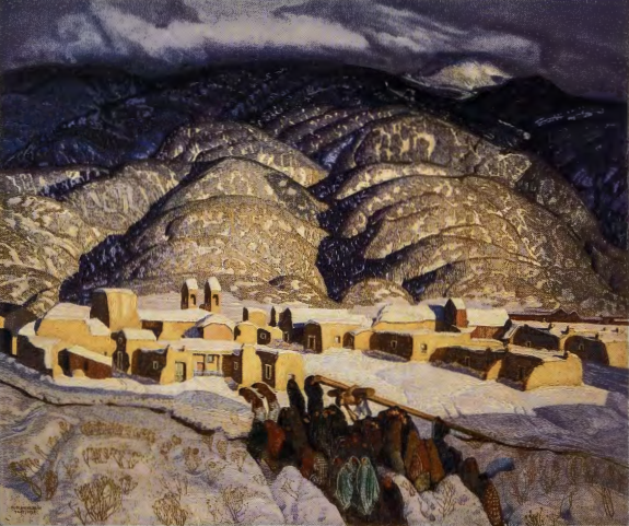 Figure 15.8: ERNEST BLUMENSCHEIN, Sangre de Cristo Mountains, 1925. Oil on canvas, 50¼ x 60 in (127.6 x 152.4 cm). Anschutz Collection, Denver, Colorado.