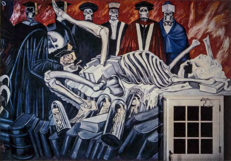 Figure 16.4: JOSÉ CLEMENTE OROZCO, Epic of American Civilization: Gods of the Modern World , 1932- 4. Fresco. Hood Museum of Art. Baker Library, D artmouth College, Hanover, Vermont.