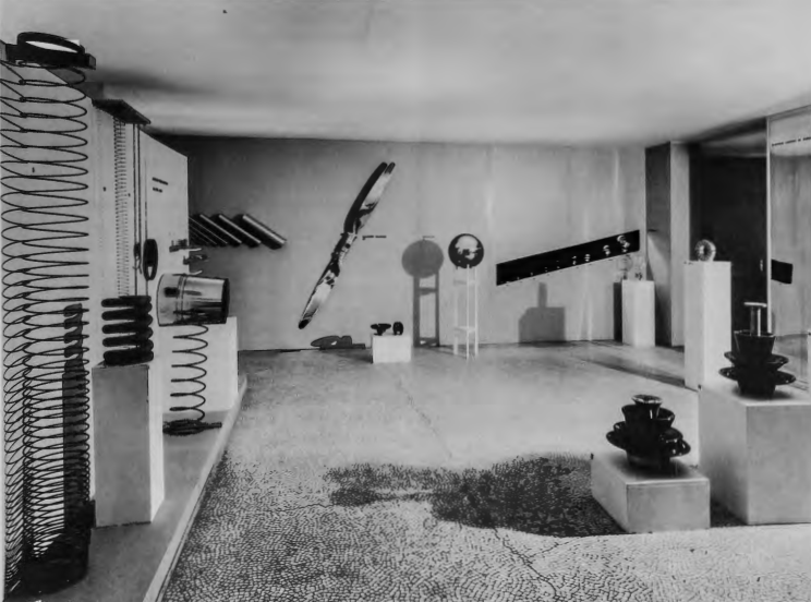 Figure 16.27: Installation view of Machine Art exhibition, Museum of Modern Art, New York, 1934. Courtesy Wurtz Brothers.