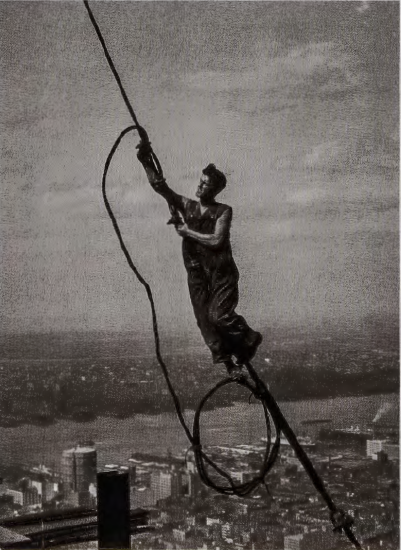 Figure 16.28: LEWIS HINE, Icarus Atop Empire State Building, New York, 1931. Photograph.