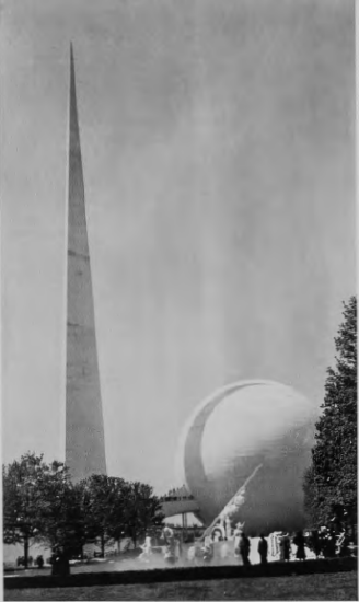 Figure 16.29: Trylon and Perisphere, New York Worid's Fair, 1939. Courtesy A. F. Sozio.