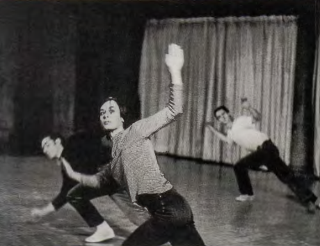 Figure 18.15: YVONNE RAINER, Trio A, 1966. Photograph by Peter Moore, © Estate of Peter Moore.