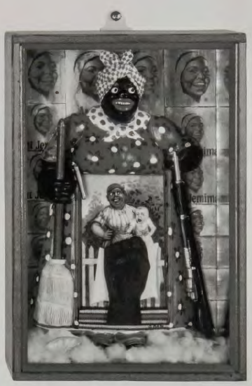 Figure 18.24: BETYE SAAR, The Liberation of Aunt Jemima, 1972. Mixed media. Berkeley Art Museum, University of California.