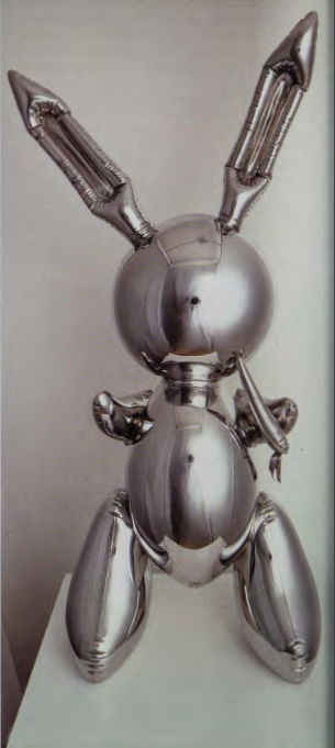 Figure 19.9: JEFF KOONS, Rabbit, 1986. Stainless steel, 41 X 19 X 12 in (104.1 X 48.2 x 30.4 cm). Museum of Contemporary Art, Chicago, Illinois.