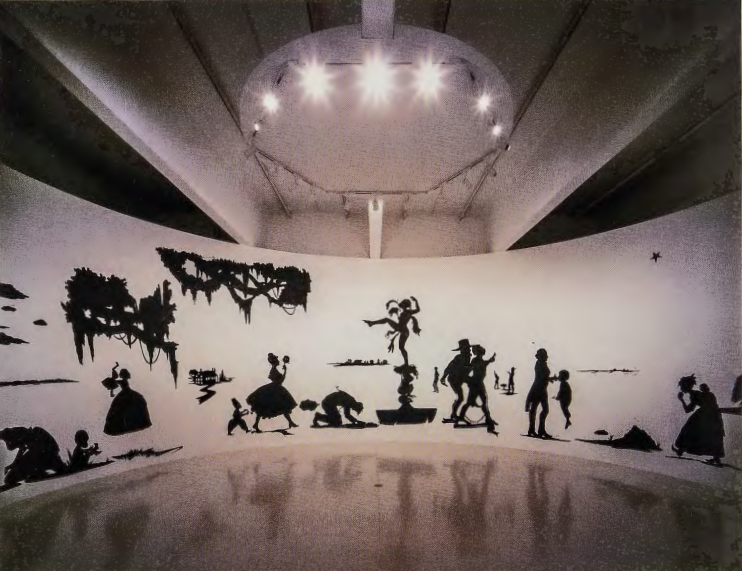Figure 19.21: KARA WALKER, Slavery! Slavery!, 1997. Cut paper and adhesive on wall. Installation view, Walker Art Center, Minneapolis, Minnesota. Private Collection. Courtesy the artist and Sikkema Jenkins & Co., New York.