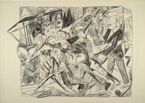 Max Beckmann, "The Martyrdom," plate 4 from Hell, 1919, lithograph, 54.7 x 75.2 cm (The Museum of Modern Art, NY)