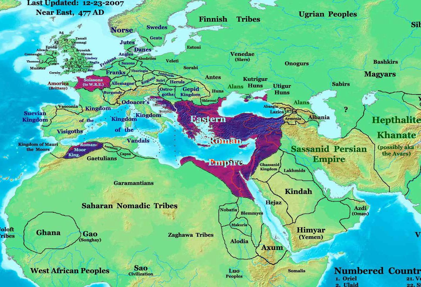 Map of the Roman Empire in 