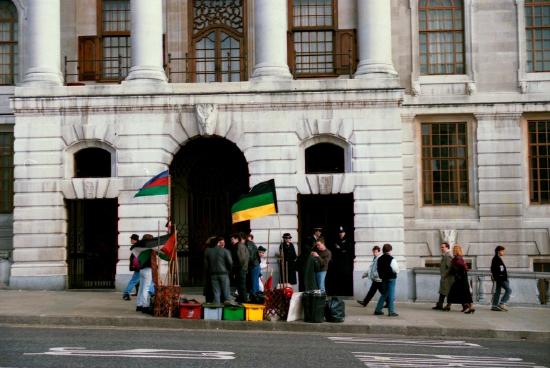 Anti Apartheid protest, South Africa House, London, UK, 1989