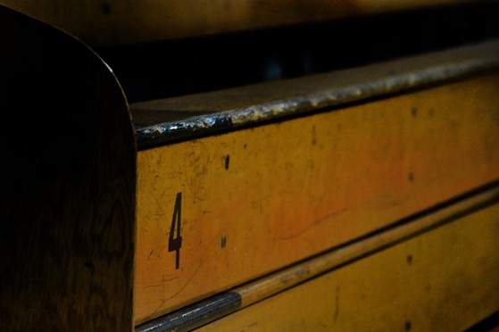 A gymnasium staircase