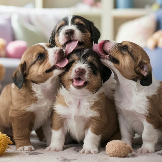 Baby dogs leaking each other