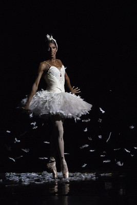 Les Ballet Trockadero de Monte Carlo soloist playing the White Swan from Swan Lake.