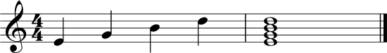 E-G-B-D, E minor seventh