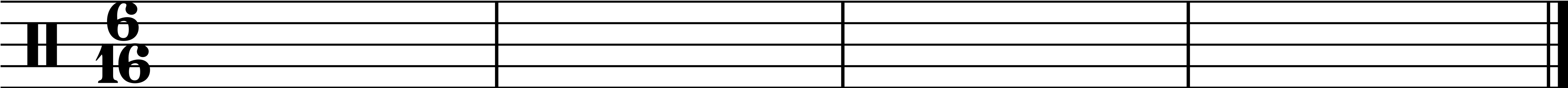 Four blank measures in 6/16