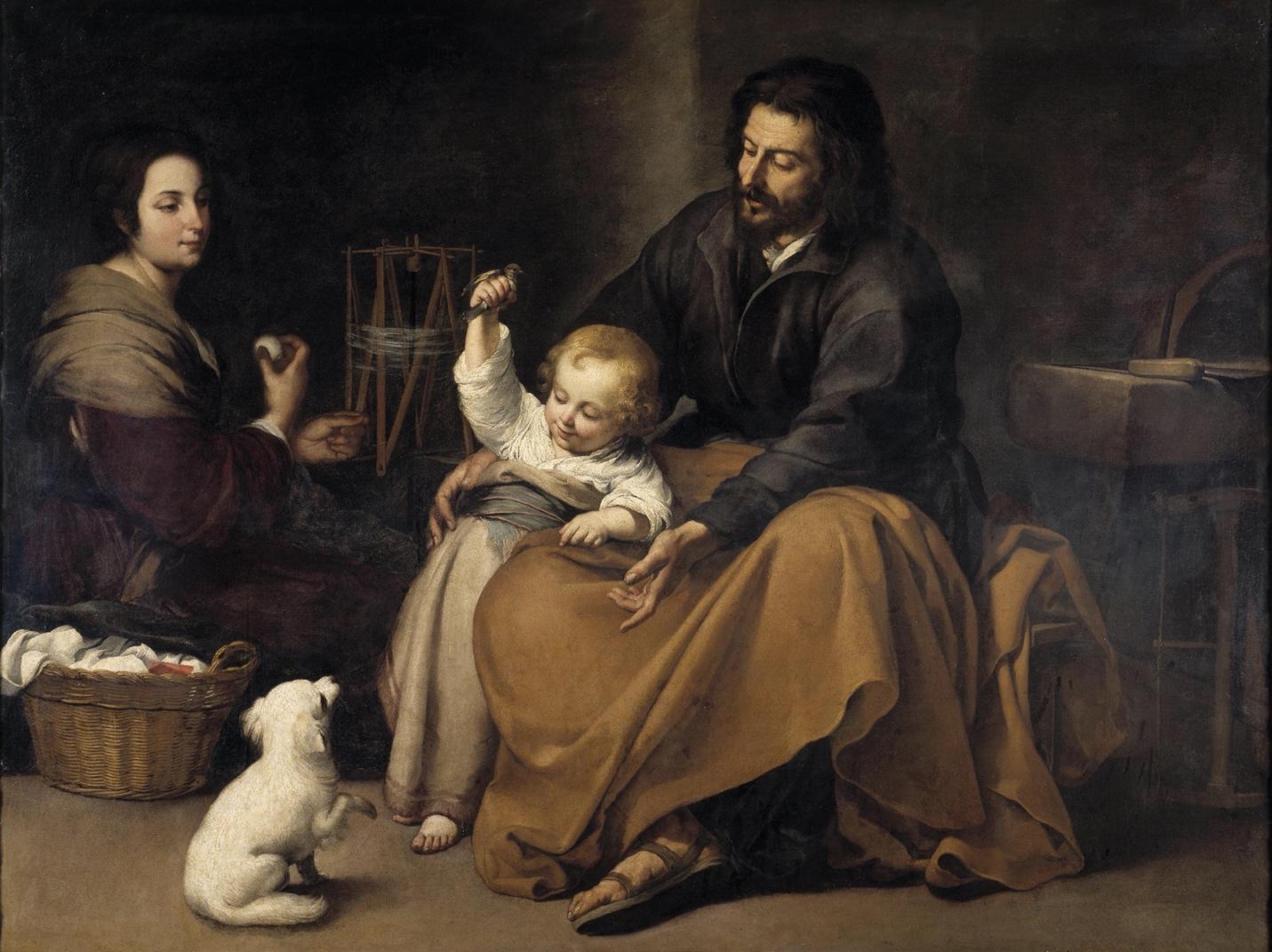 La Sainte Famille avec un chien