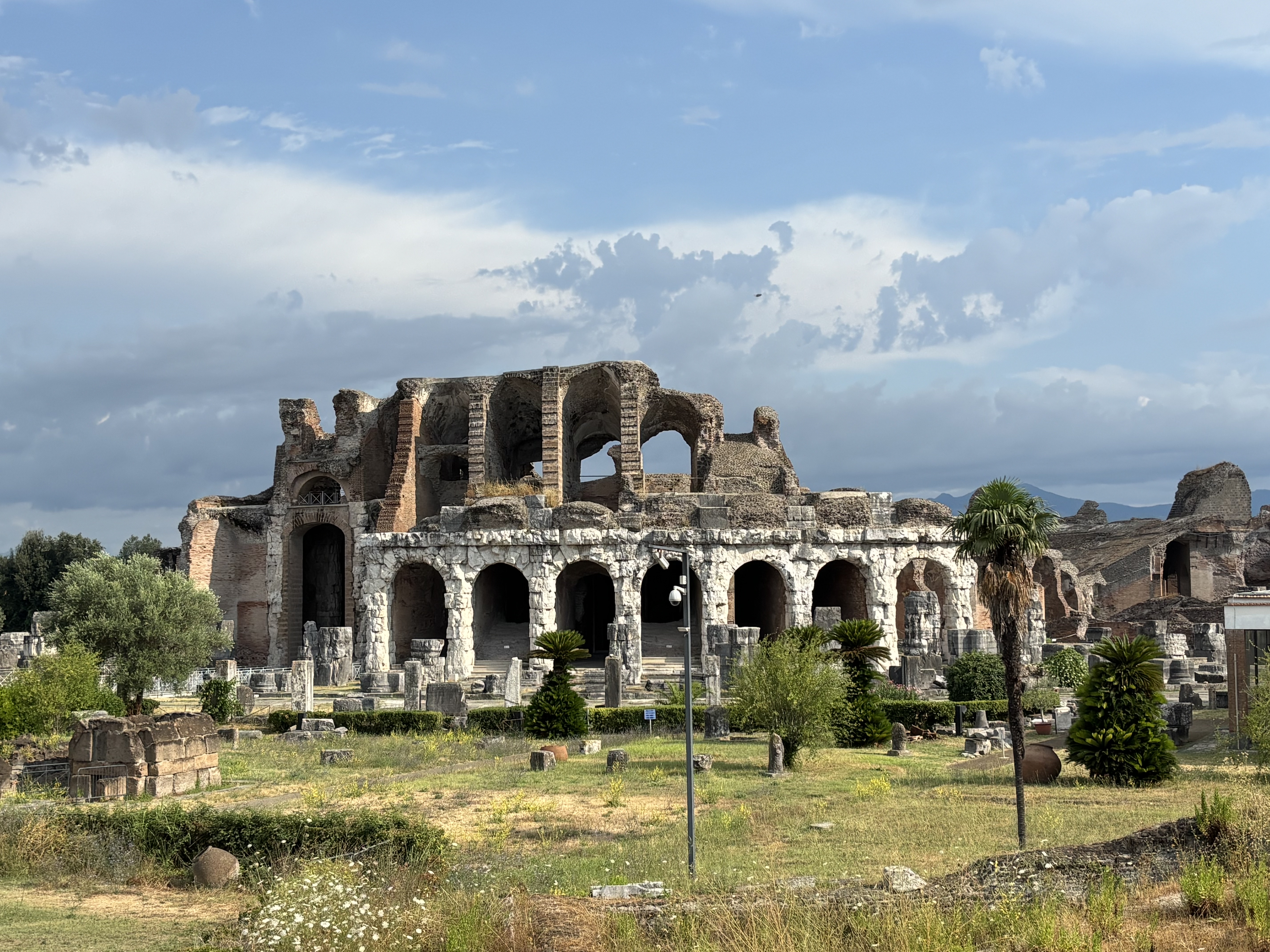 Roman amphitheater ruins in a small town in the Campania region.