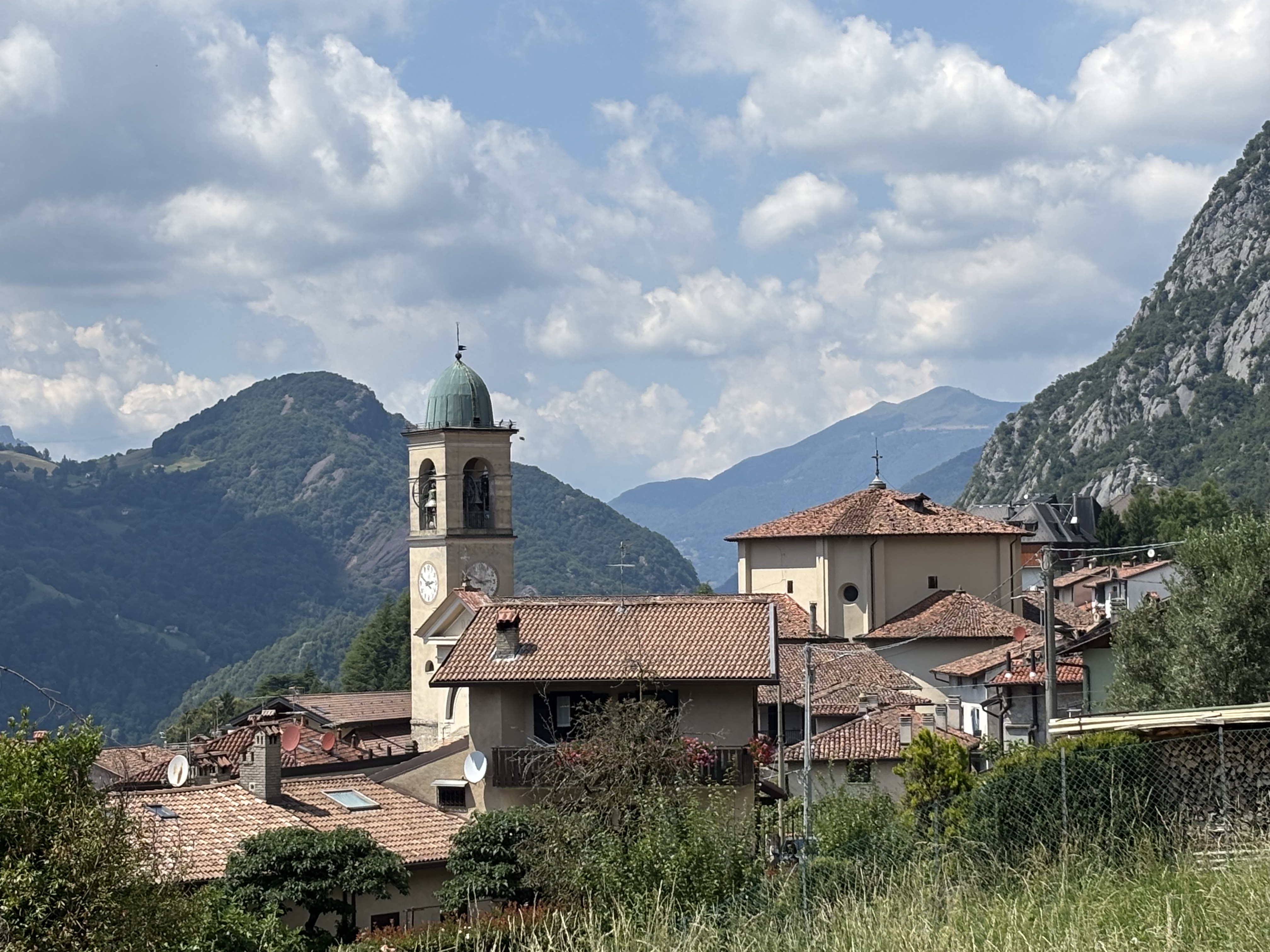 Small mountain village overlooking Lake Como.