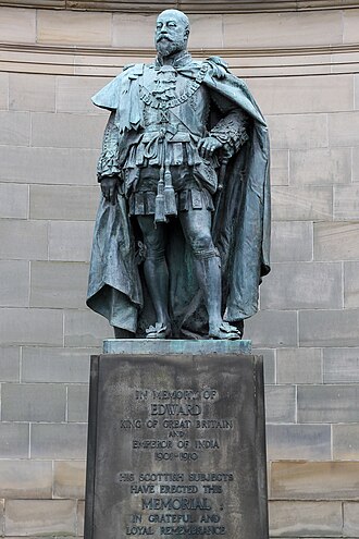 A statue of Edward VII at Holy Rood Palace in Edinburgh, Scotland.