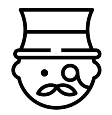 Icon of man wearing top hat and monocle
