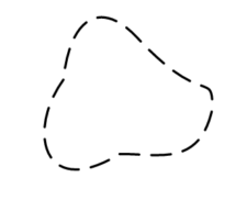 Dotted line forming a rough circle/triangle shape