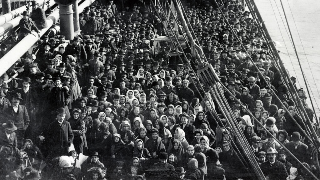 Immigrants on an Atlantic liner.
