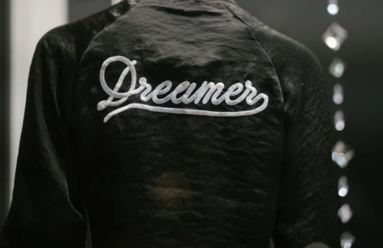 black Dreamer-printed jacket