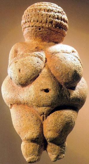 Venus of Willendorf - an abstract statue of a very curvy woman.