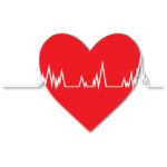 icon of a heart with ekg graph superimposed over it