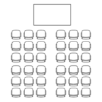 Icon of theater seating with 36 seats