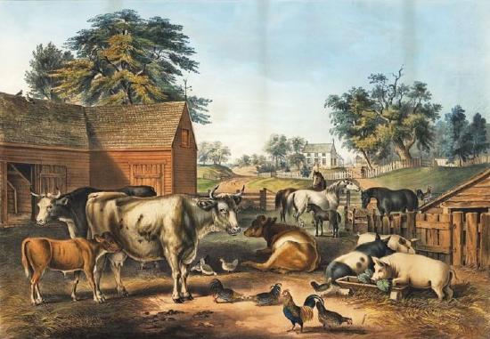 16-Fanny-Palmer-American-artist-1812-1876-Published-by-N-Currier-American-Farm-Yard-1857.jpg