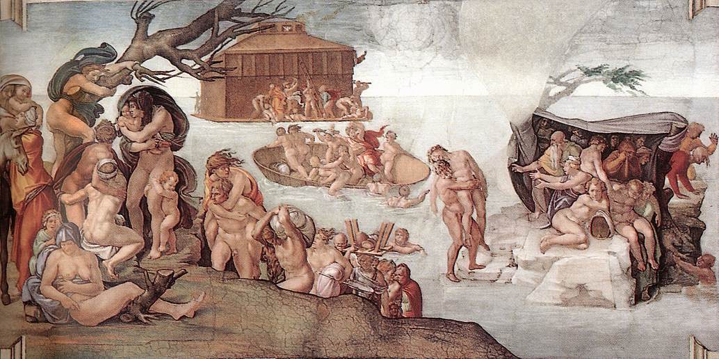 Scene depicting those who will drown in the Great Flood.