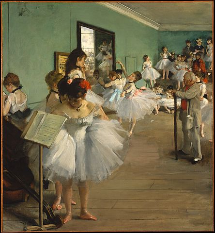 a group of practicing ballerinas, being observed by their Dance Master.