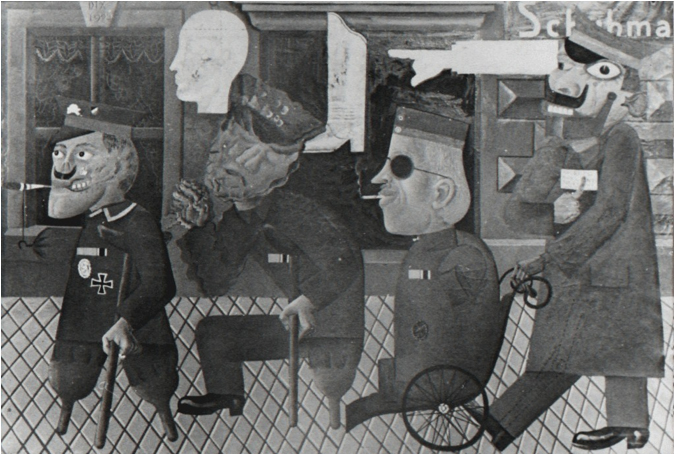 Otto Dix, Lisiados de guerra (45% aptos para el servicio), 1920 óleo sobre lienzo, trabajo perdido
