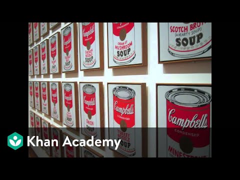 Thumbnail for the embedded element "Why is this art? Andy Warhol, Campbell's Soup Cans | Art History | Khan Academy"