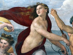 This portion of the painting features Galatea. This fresco illustrates how art has become more realistic.