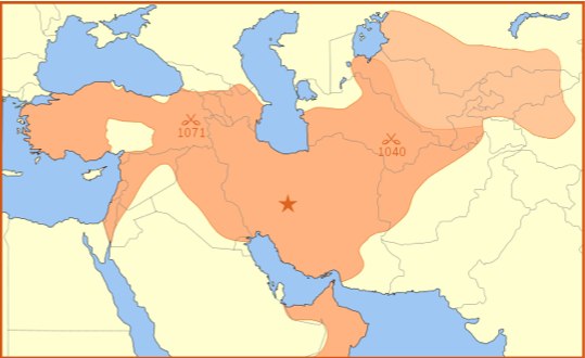 The territory covers a large portion of what is now considered "the middle east." However, it excludes the majority of Saudi Arabia, and it extends into Russia.