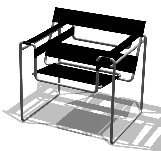 A computer graphic of the famous chair designed by Marcel Breuer.