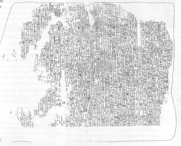 Drawing depicts the biggest fragment belonging to Annals of Amenemhat II.
