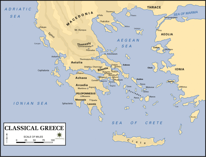 This is a map of Ancient Greece.