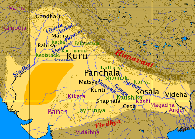 This is a map of northen India in the later Vedic Period.