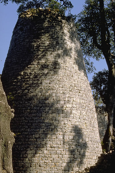Exterior view of the stone tower.