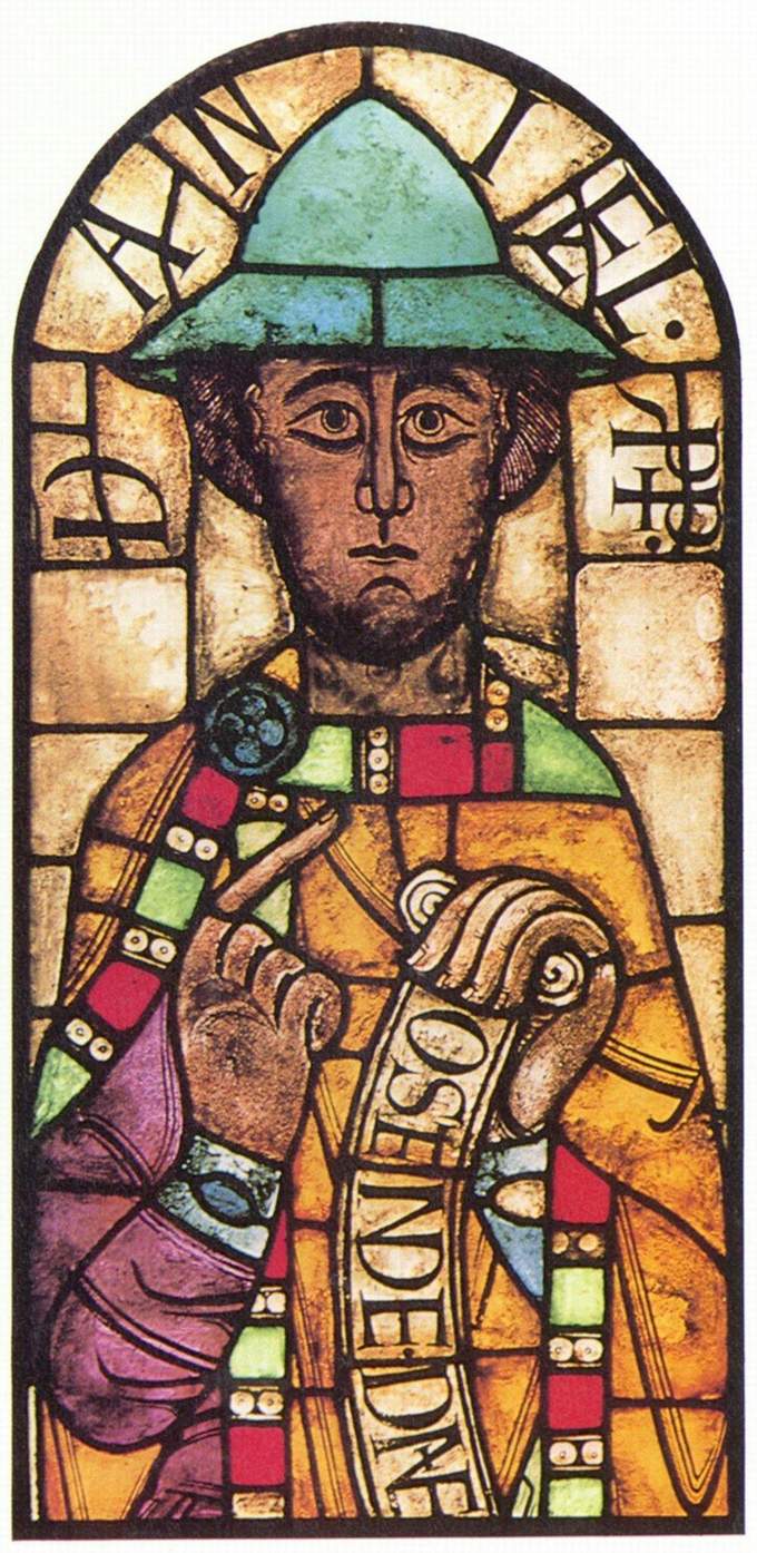 Depiction of the Prophet Daniel is colorful, stiff, and formalized.